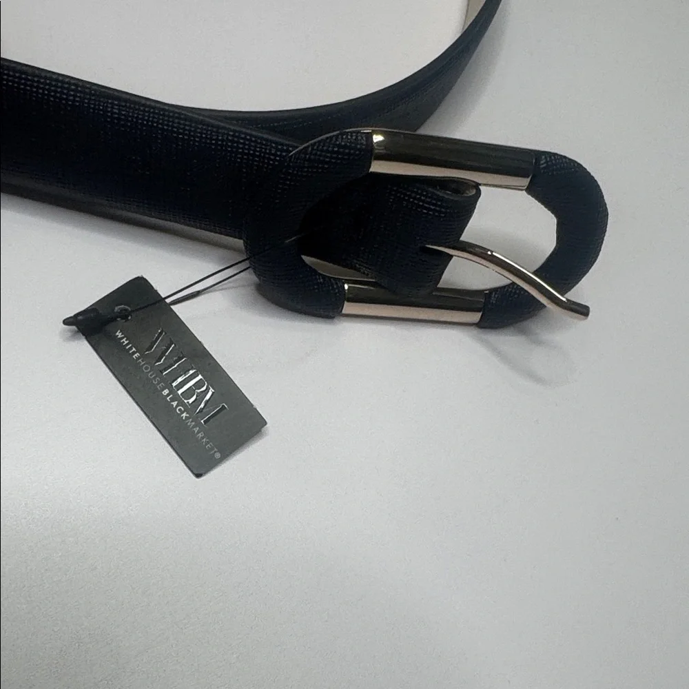 White House Black Market Navy Belt with  Buckle - Picture 2 of 6